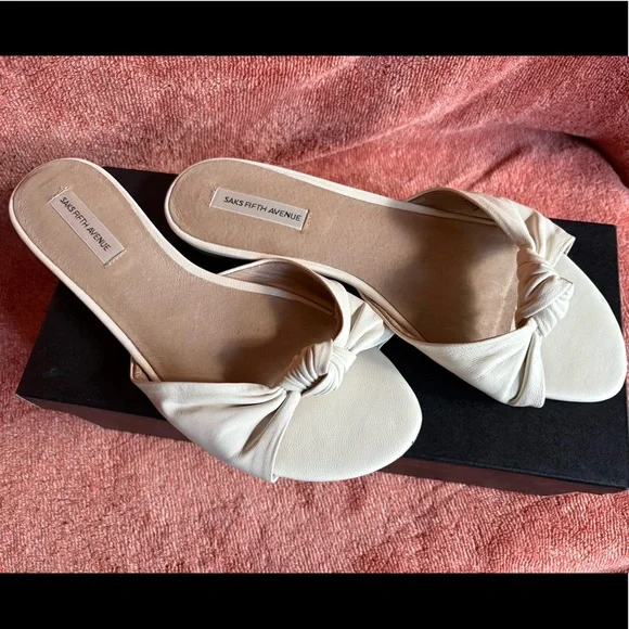 Saks Fifth Avenue - knotted leather flat sandal - Picture 3 of 5